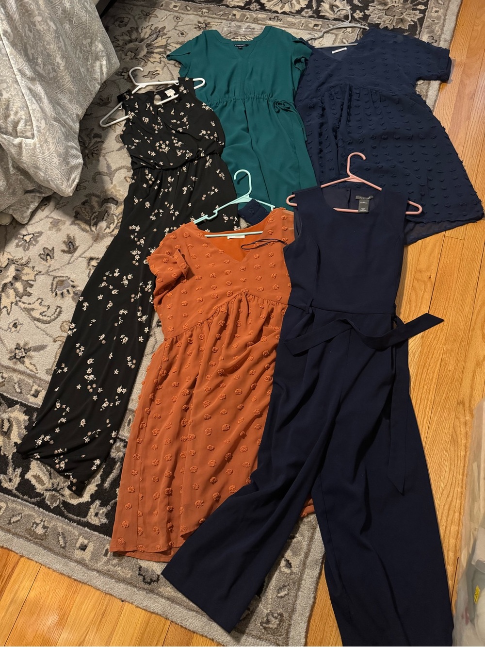 Women’s Size Medium, dress and jumpsuit 5 piece bundle